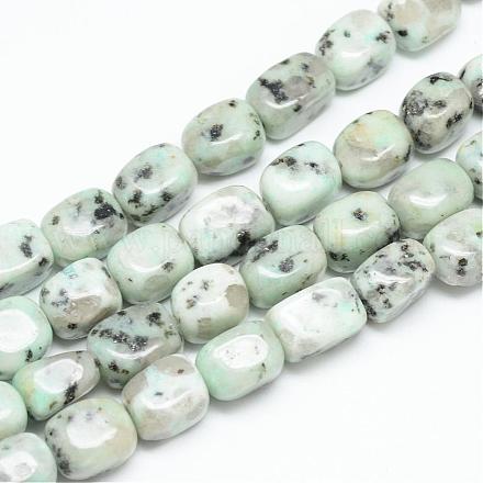 Chapelets de perles en jaspe sésame naturel / jaspe kiwi G-R357-07-1