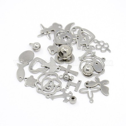 Mixed 304 Stainless Steel Jewelry Findings STAS-O031-C-1
