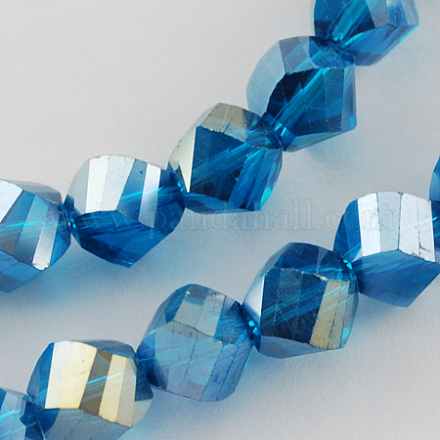 Electroplate Glass Beads Strands EGLA-R031-12mm-05-1