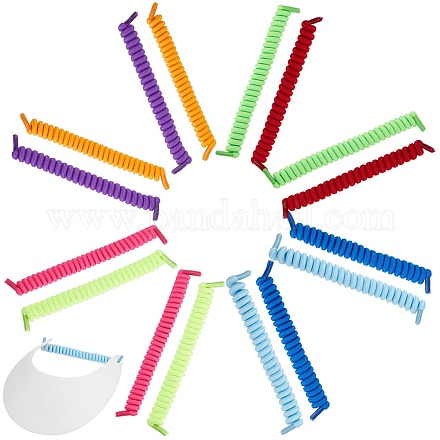 8 Paar 8 Farben gelockte Polyester-Schnürsenkel ohne Binden&nbsp;AJEW-CP0010-32C-1