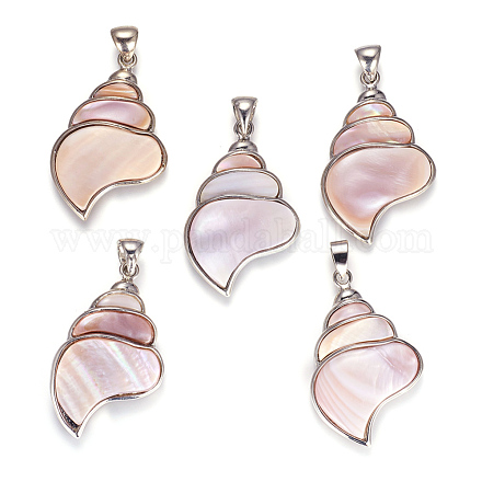 Ciondoli in shell rosa naturale SSHEL-E559-25P-1