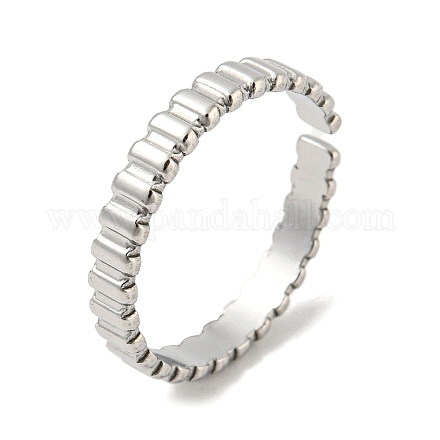 304 anillo de puño abierto de acero inoxidable RJEW-C067-28P-1