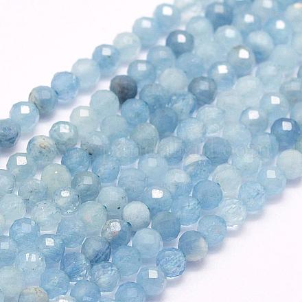 Chapelets de perles en aigue-marine naturelle G-F509-02-3mm-1