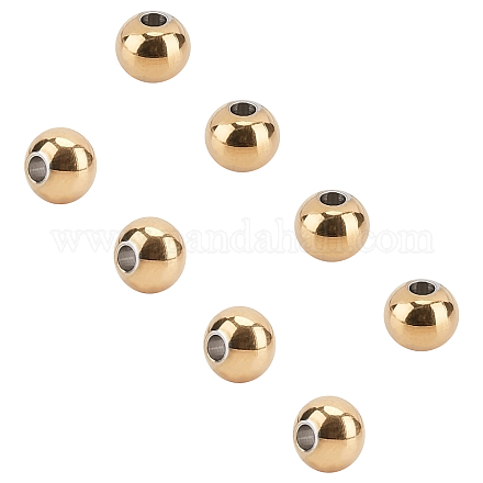 UNICRAFTALE about 60pcs 6mm Golden Round Spacer Beads Stainless Steel Loose Beads 2mm Small Hole Beads Spacers Finding Metal Spacers for DIY Bracelet Necklace Jewelry Making STAS-UN0011-52G-1