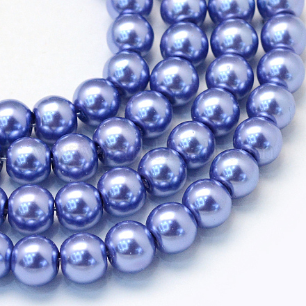 Chapelets de perles rondes en verre peint HY-Q003-4mm-09-1