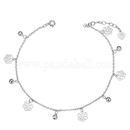 Shegrace 925 bracelet de cheville à breloques en argent sterling JA114A-1