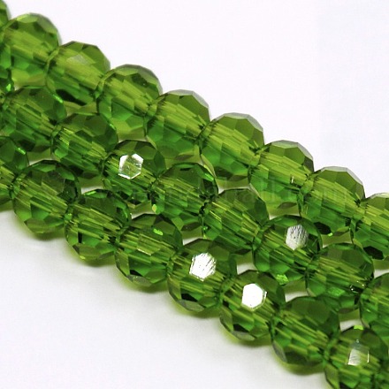 Brins de perles de verre rondes à facettes (32 facettes) X-EGLA-J042-4mm-11-1