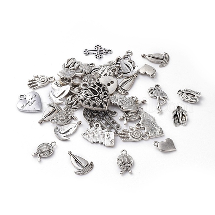 Colgantes con dijes de metal de estilo tibetano para la fabricación y fabricación de joyas de diy TIBEB-R010-1