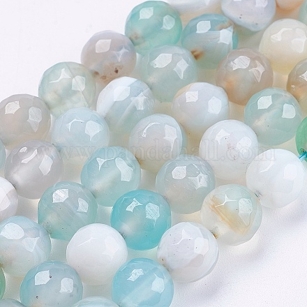 Chapelets de perles en agate à rayures naturelles/agates à bandes G-P364-16-8mm-1