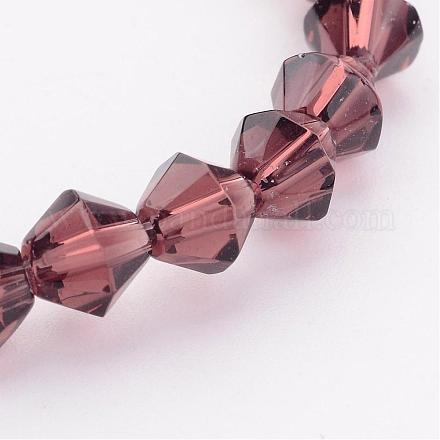 Half-Handmade Transparent Glass Beads Strands X-GB6mmC03-1