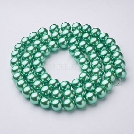 Chapelets de perles en verre nacré HY-12D-B64-1
