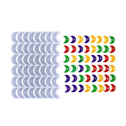 Lune avec des moules en silicone pendentif lettre DIY-J009-05A-1