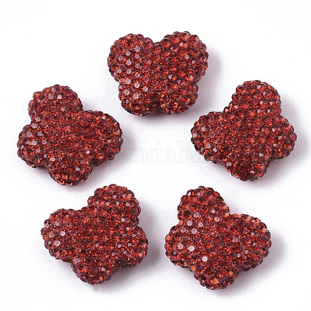Handmade Polymer Clay Rhinestone Beads RB-T017-09B-1