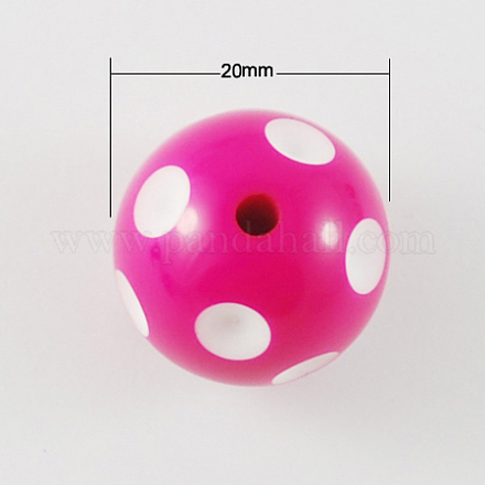 20 perles mm bubblegum morceaux ronds acrylique X-SACR-S146-20mm-07-1