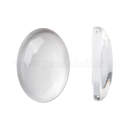 透明な楕円形のガラスカボション  透明  14x10x3mm GGLA-R022-14x10-1