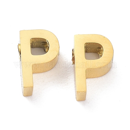 Wholesale Ion Plating(IP) 304 Stainless Steel Alphabet Charms