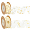 2 Rolls 2 Styles Valentine's Day Hot Stamping Polka Dot & Word Organza Ribbons, Flat, for Gift Wrapping, Wedding, Birthday Party Decoration, Mixed Shapes, 1 inch(25mm), about 10.9yards(10m)/roll, 1 roll/style