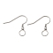 201 Stainless Steel Ear Hooks, with 304 Stainless Steel Pin, Stainless Steel Color, 23x23x3mm, Hole: 5mm, Pin: 0.7mm