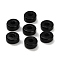 Maple Wood Beads, Flat Round, Black, 8x4mm, Hole: 3mm