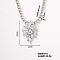 Trendy Unique Style Leaf Brass Rhinestone Pendant Necklace with Rhinestone Cup Chain for Women Girl, Crystal, 15.75 inch(40cm)