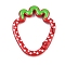 Alloy Spring Gate Rings, with Enamel, Strawberry, Red, 38x31x4.5mm