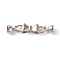Brass Fold Over Clasps, Bowknot, Platinum, 38.5mm, Hole: 5.5mm