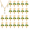 30Pcs Enamel Peg Bails Pin Charms, for Baroque Pearl Making, Four-Leaf Clover, Long-Lasting Plated, Green, 7.5x5.5x4.5mm, Hole: 1.2mm, Pin: 0.9mm