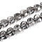 Electroplate Transparent Glass Beads Strands, Heart, Faceted, AB Color Plated, Half Plated, Dark Gray, 15x13x8.5mm, Hole: 1mm, about 50pcs/strand, 23.62 inch(60cm)