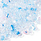 50G Transparent Acrylic Beads, Nuggets, Two Tone, Light Sky Blue, 5~6.5x8.5x5~6mm, Hole: 1.5mm