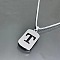 Rectangle with Laser Cut Letter 201 Stainless Steel Initial Pendant Necklaces, Stainless Steel Color, Letter T, 23.62 inch(60cm)