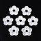 Handmade Lampwork Beads, Large Hole Beads, Flower, Clear, 23~24x24~25x7~7.5mm, Hole: 4.5~6mm