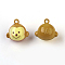 Brass Bell Pendants, Twelve Chinese Zodiac Signs, Monkey, 17~25x14~20x12.5~19mm, Hole: 2mm