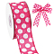 Polyester Ribbons, Costume Accessories, Polka Dot, Hot Pink, 1-1/2 inch(38mm), about 10.00 Yards(9.14m)/Roll