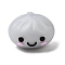 Silicone Beads, Focal Beads, Steamed Bun, Light Grey, 20x14.5mm, Hole: 2.5mm