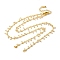 Brass Cable Chain Necklace Making, with Natural Blue Moonstone, Rack Plating, Long-Lasting Plated, Real 18K Gold Plated, Solded, 19.49 inch(49.5cm)