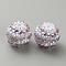 Stripe Pattern Resin Rhinestone Beads, Round, for DIY Jewelry, Keychains and Beadable Pens, Light Amethyst, 19.5~20x17.5mm, Hole: 2.8mm