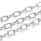 Brass Cable Chains, Unwelded, with Spool, Textured Oval , Platinum, 11.5x6.5x1.5mm, about 32.81 Feet(10m)/Roll