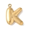304 Stainless Steel Initial Pendants, Ion Plating(IP), Real 18K Gold Plated, Letter K, 16~18x6~18x3mm, Hole: 1.8mm