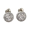 Rack Plating Brass Micro Pave Cubic Zirconia Earrings, Long-lasting Plated, Carat Round Shape, Clear, 9mm