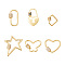 Brass Micro Pave Clear Cubic Zirconia Screw Carabiner Lock Charms, for Necklaces Making, Mixed Shapes, Golden, 6pcs/box