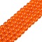 Transparent Glass Beads Strands, Round, Coral, 6~6.5mm, Hole: 1.4mm, about 67~70pcs/strand, 14.76 inch~15.16 inch(37.5~38.5cm)