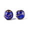 Handmade Gold Sand Lampwork Beads, Round, Blue, 12mm, Hole: 1.4mm