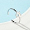 304 Stainless Steel Adjustable Cuff Rings, Stainless Steel Color, Owl, 7.5mm, Adjustable,