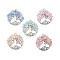 Alloy Pendants, with Acrylic & Glass Beads, Flat Round with Tree of Life, Mixed Color, 39x37x6.5mm, Hole: 3.2mm