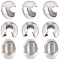 260Pcs 304 Stainless Steel Crimp Beads Covers, Stainless Steel Color, 3.5x4mm, Hole: 1.4mm
