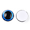 Glass Cabochons, Half Round with Eye, Dodger Blue, 20x6.5mm