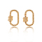Brass Screw Carabiner Lock Charm, for Necklaces Making, Oval, Golden, 10x14.5x4mm