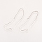 Brass Stud Earring Findings, with Loop, Ear Threads, Nickel Free, Real Platinum Plated, Real Platinum Plated, 70~72mm, Hole: 2mm, Pin: 0.8mm