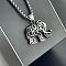 Vintage Punk Stainless Steel Hollow Elephant Pendant Necklaces for Men, Stainless Steel Color