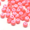 Transparent Stripe Resin Beads, Round, Orange Red, 6mm, Hole: 1mm